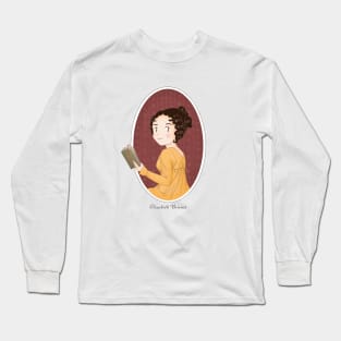 Cute Elizabeth Bennet Reading Illustration Long Sleeve T-Shirt